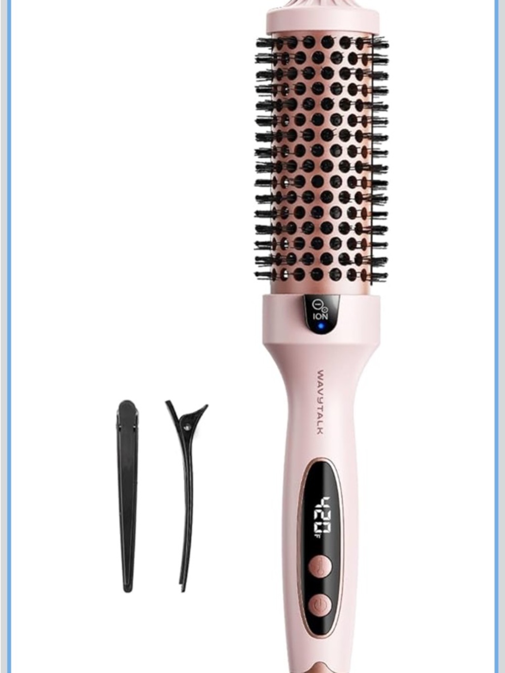 WAVYTALK Pink Ionic Hot Air Brush Styler